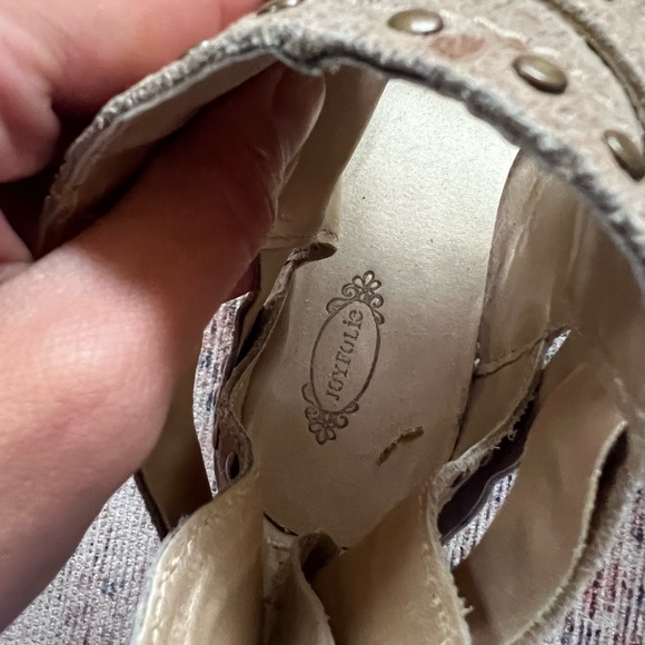 Joyfolie Taupe Studded Kids Dress Shoes - Picture 5 of 6